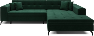 Eltap Solange Ecksofa (Monolith 37) Seite rechte, Dunkelgrün, 195 x 93 x 295 cm