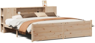 vidaXL Massivholzbett mit Regal ohne Matratze 180x200 cm Kiefer 3322443