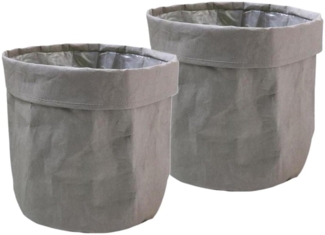 Spetebo Übertopf Papier Blumentopf 32x30 cm - 2er Set Kraftpapier taupe (2er Set, 2 St)