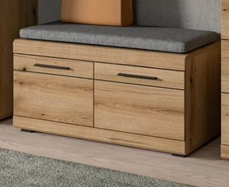 Inn. Furn Schuhbank Shawn (Garderobenbank in Evoke Eiche Dekor, 2-türig, 90 x 44 cm), mit 4 Fächern