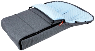 BabyLux Fußsack BABYLUX Fußsack MINKY Kinderwagen Buggy Fleece Babyschale Thermo, Grau + Blau
