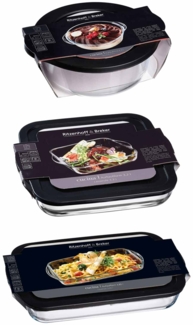 Ritzenhoff & Breker Cucina Auflaufform mit Frischhaltedeckel 3er Set groß - DS