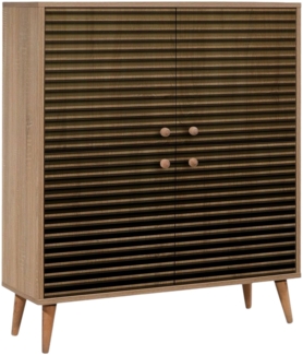 Dmora Kommode Agyemang, Wohnzimmerbuffet, Wohnzimmer-Sideboard, Moderne Küchen-Speisekammer, 95x36h111 cm, Eiche