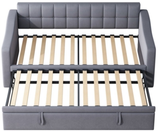 KLAM HOME Schlafsofa Polsterbett Schlafsofa 2 in 1 Multifunktionsschlafsofa 90/180, Samtstoff Polsterbett mit Steckdose und Aufbewahrungstasche, Perfekt für Gästezimmer und Wohnzimmer