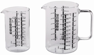 Messbecher-Set Glas 2-teilig 0,5 + 1,0 l