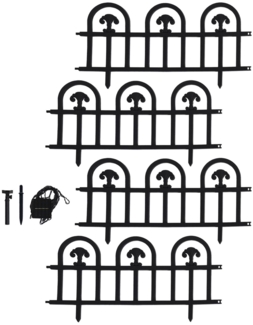 HTI-Living Bögen mit Lichterkette Beeteinfassung 480 cm Schwarz