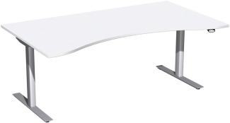 Elektro-Hubtisch 'Flex', höhenverstellbar, 180 x 100 x 68-116cm, Weiß / Silber