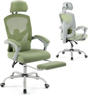 DUMOS Bürostuhl Ergonomisch Schreibtischstuhl Komfortarmlehnen Fußstütze Office Chair