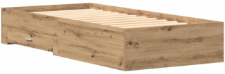 vidaXL Bettgestell mit Schubladen Eiche handwerklich 90 x 190 cm 3333991