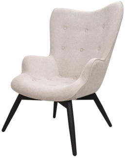 Sessel Beige und Schwarz Strukturstoff 80 x 99 x 92 cm