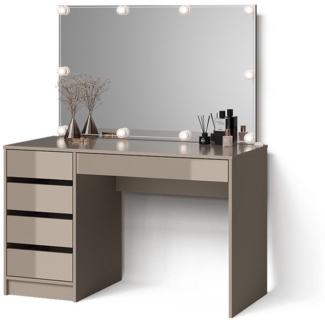 Livinity® Schminktisch Imola, Greige, 120 cm mit LED-Kette