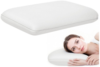 HOMCOM Kopfkissen mit abnehmbarem Bezug, Füllung: Memory Schaumstoff, Bezug: 88% Nylon, 12% Spandex, Seitenschläfer, Rückenschläfer, Bauchschläfer, Memory Schaum Kissen, ergonomische, schnell reagierend Nackenkissen, für Verschiedene Schlafpositionen, ...