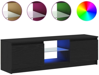 vidaXL TV-Schrank mit LED-Leuchten Schwarz Eichen-Optik 120 x 30 x 36 cm 862034