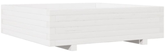 vidaXL Pflanzkübel Weiß 90x90x26,5 cm Massivholz Kiefer 847314