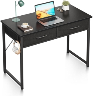 ODK Schreibtisch Schubladen Kopfhörer Halter Büro Wohnzimmer Schwarz 100x40cm