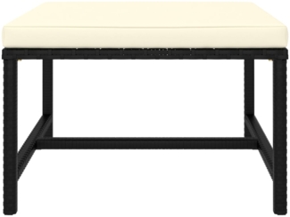 vidaXL Modular-Fußhocker mit Kissen Schwarz Poly Rattan 313509