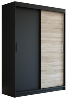 Schwebetürenschrank PAX 2-türig Schrank 160 cm (mit Spiegel) Farbe: Schwarz , sonoma