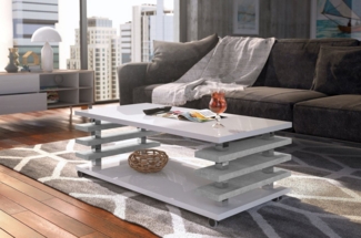 designimpex Couchtisch DC-3 Design Wohnzimmertisch Tisch mit / ohne Rollen