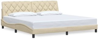vidaXL Bettgestell ohne Matratze Creme 200x200 cm Stoff 3310627