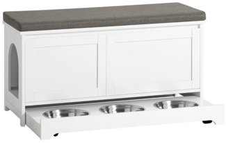 SoBuy Tierhaus FSR136, Katzenhaus mit Katzennäpfe Katzenklo Schrank Schuhbank