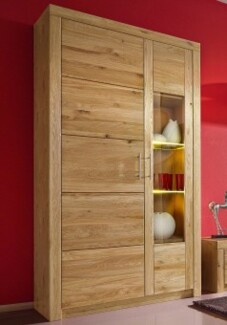 Vitrine Schrank Vitrinenschrank Regal wildeiche teilmassiv, geölt