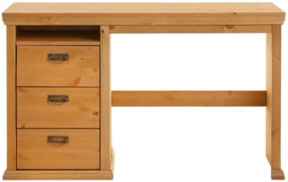 Home affaire Schreibtisch Konrad, aus zertifiziertem Massivholz, mit Schubladen, Breite 129 cm