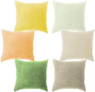 Kissenbezug Wildlederoptik 50 x 50 cm Gelb-Orange