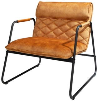 riess-ambiente Sessel MUSTANG LOUNGER senfgelb, Loungesessel · Samt-Bezug · Wohnzimmer · Retro