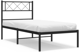 vidaXL Bettgestell mit Kopfteil Metall Schwarz 100x190 cm 372271