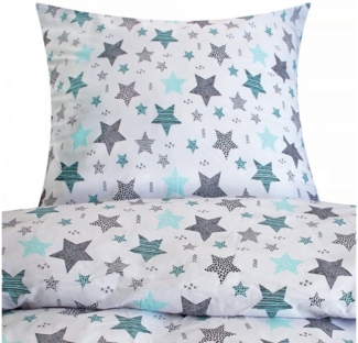 Heubergshop Bettwäsche, Renforcé, 2 teilig, 135x200cm + 80x80cm - Sterne Kreise Punkte Baumwolle Kinder (560/1)