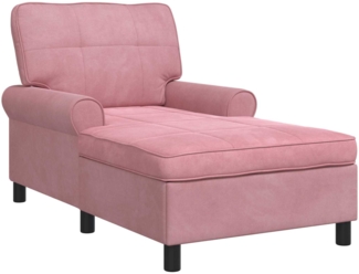 vidaXL Lounge-Liege mit Kissen Rosa 91 x 157 x 91 cm Samt 42022925