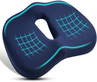Orthopädisches Memory-Foam Sitzkissen Steißbeinkissen Blau