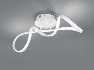 LED Deckenleuchte PERUGIA Metall Weiß matt 3 Stufen Dimmer, Breite 60cm