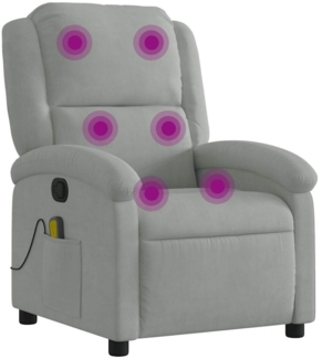 vidaXL Massage-Relaxsessel, hellgrauer Samt 3205952