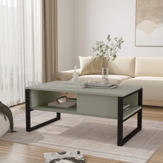 Couchtisch Laukaa 100x60x45 cm Grüngrau [en. casa]