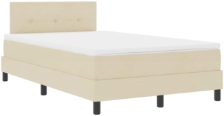 vidaXL Boxspringbett mit Matratze Creme 120 x 190 cm Stoff 3342196