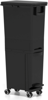 Multifunktionaler Müllbehälter Küchenabfalleimer mit kippbarem Bodeneimer Schwarz