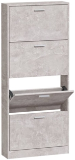 vidaXL Schuhschrank Betongrau 59x17x150 cm Holzwerkstoff 342521