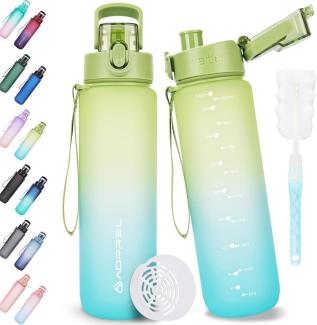 AOPREL Trinkflasche 1l BPA-frei Tritan Sport Wasserflasche Kohlensäure geeignet