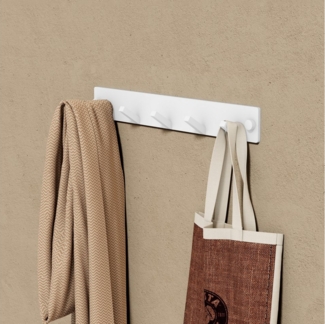 doporro Wandgarderobe Garderobenhaken Edelstahl, Kleiderhaken Wand mit 5 Haken Stalo-05, Hochwertiger Edelstahl