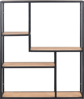 Wandregal SEAFORD schwarz matt Wildeiche Look Puristisch