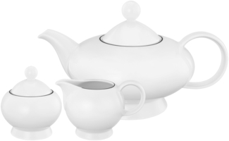 Seltmann Weiden Lido Black Line Teekannen-Set 3-teilig