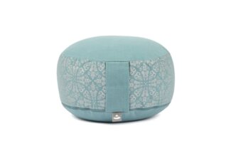 bodhi Meditationskissen Meditationskissen RONDO, 32 x 20 cm Raja, mineral blue/silber, Dinkel