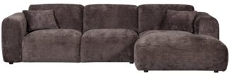 Chaiselongue Cloud aus Chenille-Stoff Rechts, Braun