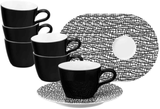Seltmann Weiden Life Fashion Espressotasse mit Untertasse 90 ml 6er Set - Glamorous Black
