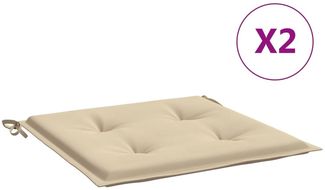 vidaXL Gartenstuhl-Kissen 2 Stk. Beige 50x50x4 cm Oxford-Gewebe 47605
