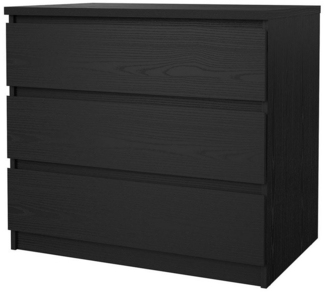 ebuy24 Kommode Naia Kommode 3 Schubladen schwarze Struktur.