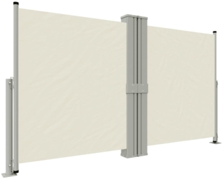 vidaXL Seitenmarkise Ausziehbar Creme 140x1200 cm 318061