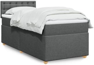 vidaXL Boxspringbett mit Matratze Dunkelgrau 100x200 cm Stoff 3288906