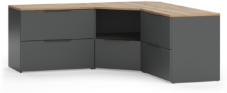 Wohnwand Wido Anthrazit/Sonoma 3 Teile Vicco